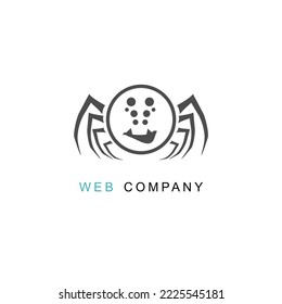 Doodle spider icon. Cyberspace security branding. Internet technology logo design