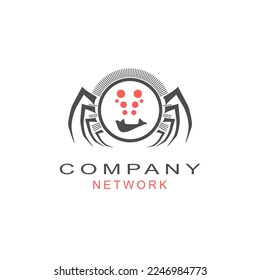 Doodle spider icon. Cyberspace security branding. Internet technology logo design
