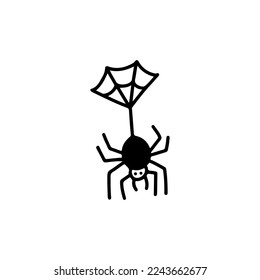 doodle spider illustration vector concept