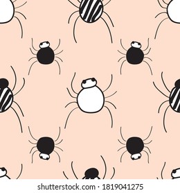 Doodle Spiders pattern seamless vector repeat surface design halloween
