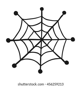 Doodle spiderweb isolated on white background. Vector