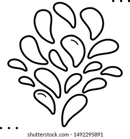 Doodle splatter icon in outline style