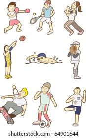 doodle sport people