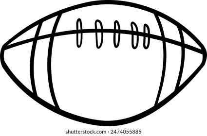 Doodle sports ball trajectory rebound. Vector Illustration. Rugby, American football, soccer Line art style isolated on white background