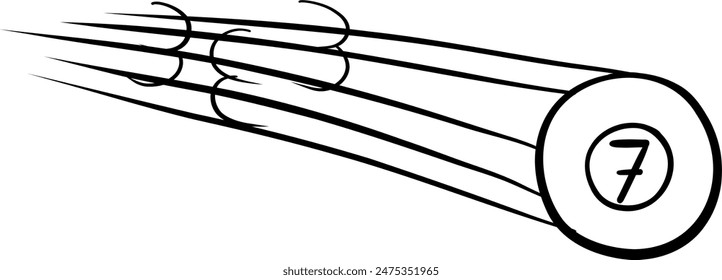 Doodle sports ball trajectory rebound. Vector Illustration. Line art style isolated on white background
