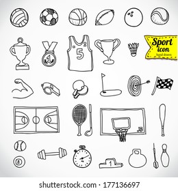 Doodle sports icon. Vector illustration. Sketchy illustration hand drawn, vector object isolated, realistic image