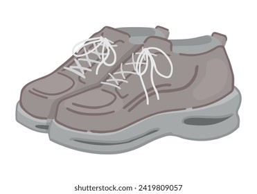 Doodle of sports shoes. Clip art of sneakers footwear. Cartoon vector illustration clipart isolated on white.