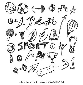 Doodle sports. Vector illustration.
