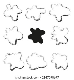 doodle fleckige strukturierte einzelne Vektorgrafik-Set