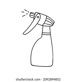 Doodle Spray Bottle Illustration In Vector. Hand Drawn Spray Illustration. Spay Bottle Doodle Icon In Vector