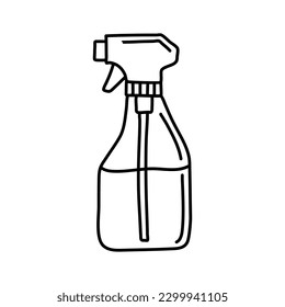 Doodle spray bottle illustration in vector. Hand drawn spray illustration. Spay bottle doodle icon in vector