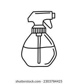 Doodle Spray-Flasche-Illustration in Vektorgrafik. Handgezeichnete Spray-Illustration. Spay-Flaschendoodsymbol in Vektorgrafik