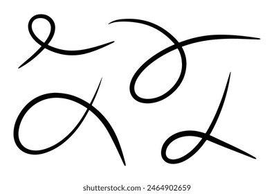 Doodle primavera y conjunto de espiral, dibujado a mano iconos de bobina. Vector de líneas flexibles para su diseño