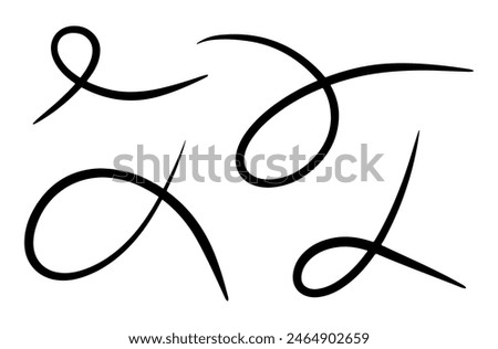 Doodle spring and spiral set, hand drawn coil icons. Vector flexible lines for your design