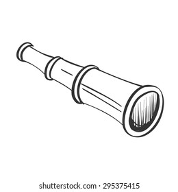 doodle spyglass vector design element, excellent vector illustration, EPS 10