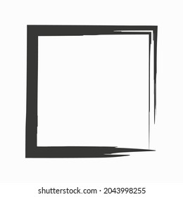 Doodle square frame icon. Gray element. Handdrawn picture. Brush stroke style. Vector illustration. Stock image.