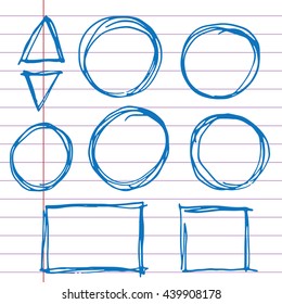 Doodle Square,circle,triangle and sketching.vector illustration