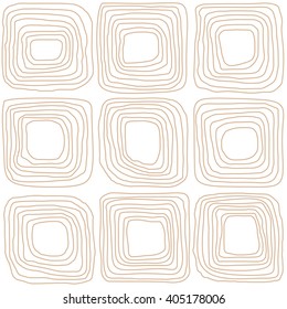 Doodle squares abstract seamless vector pattern. Abstract geometric texture. Tribal background with lines