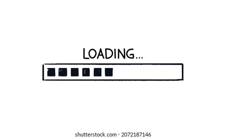 Doodle Squares Loading Bar Isolated Rectangular Stock Vector (Royalty