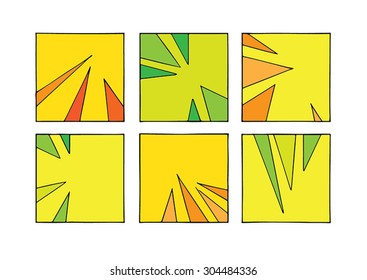 Doodle squares with spikes pattern.