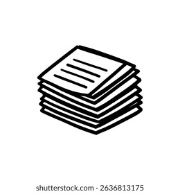 Doodle of Stack of Documents Representing Organized Business Plan Icon