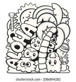 Doodle stack of various objects