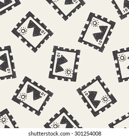 doodle stamp seamless pattern background