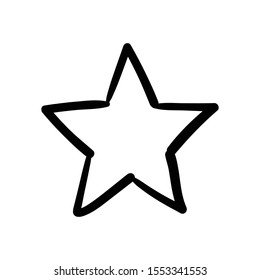 Doodle star, hand drawn illustration