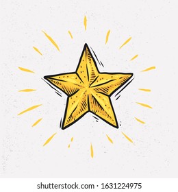 doodle star with hand drawn style isolated vector