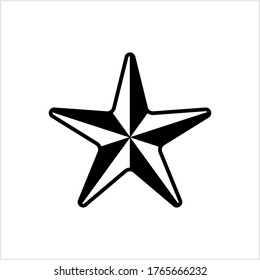 Doodle star icon isolated on white. Art line hand drawing. Stencil for christmas design etc. Vector stock illustration. EPS 10