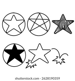 doodle star icon related illustration sketch