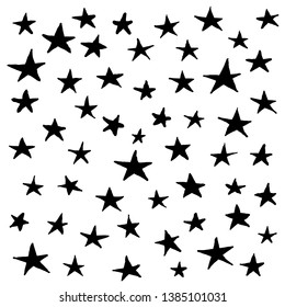 Doodle Star Pattern. Hand draw set of stars.