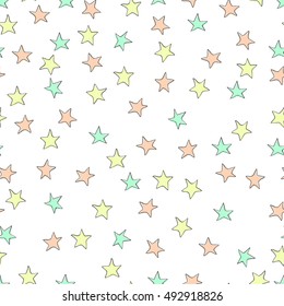 doodle star seamless pattern background.