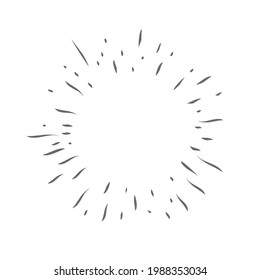 Doodle starburst. Hand drawn sun burst. Vector sketch illustration. Isolated on white background.