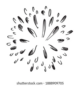 doodle starburst isolated on white background hand drawn from sunburst. design elements. vector illustration.