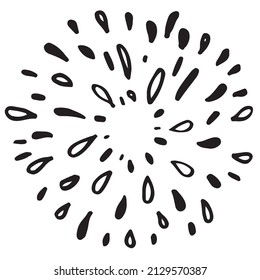 doodle starburst isolated on white background hand drawn from sunburst. design elements. vector illustration.