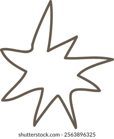 Doodle starburst in a simple, hand drawn style. Vector Illustration.