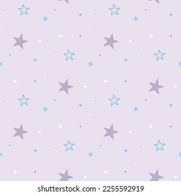doodle starry seamless pattern pastel colors