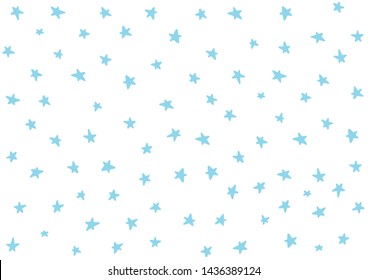 Doodle stars art. Vector stars isolated background. Pattern for children, babies, toddlers. Night sky with hand drawn stars. Backdrop for baby shower decoration. Wallpaper vintage design. Retro style.