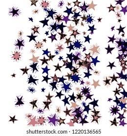 Doodle Stars. Hand Drawn New Year Background for Placard, Poster, Banner. Bright Starry Pattern with Simple Childish Elements. Cute Vector Background for Party Decoration.