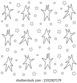 Doodle stars and rabbits. Repeating pattern. Vector graphics background, textiles, website design. year of the rabbit