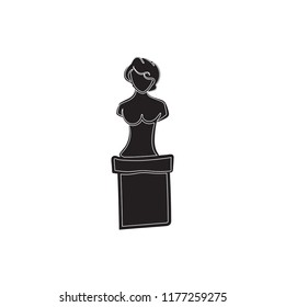 doodle statue   icon  flat black