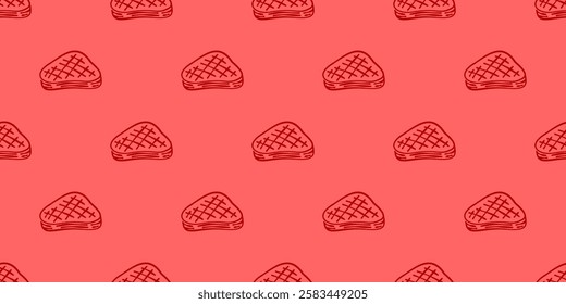 doodle steak pattern background. doodle meat pattern background. Beef Meat Seamless Pattern background.