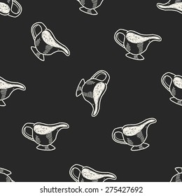 doodle steak sauce seamless pattern background