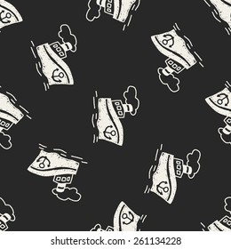 doodle Steamship seamless pattern background