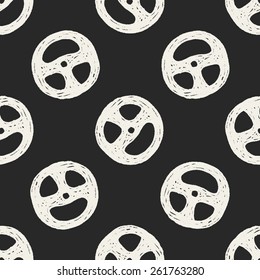 Doodle Steering wheel seamless pattern background