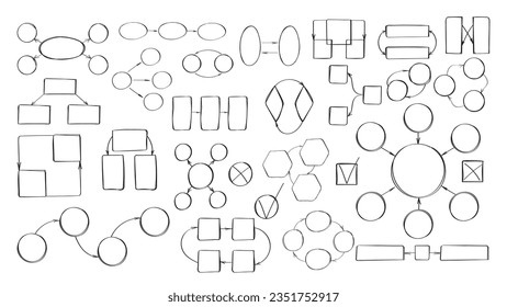 El vector de infografía del paso del garabato. Círculo, flecha, infografía cuadrada en blanco. Cuadros de texto y flechas para crear diagramas de secuencia. Elementos de línea para la infografía de negocios.	

