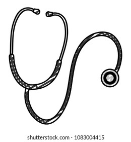 doodle stethoscope clinic tool to heartbeat diagnostic