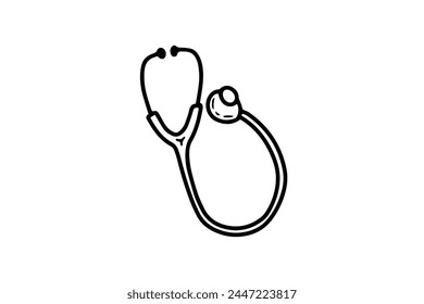 Doodle stethoscope icon. Sketch medical health care vector illustration
