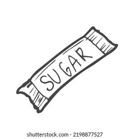 Doodle stick sugar icon. Vector illustration